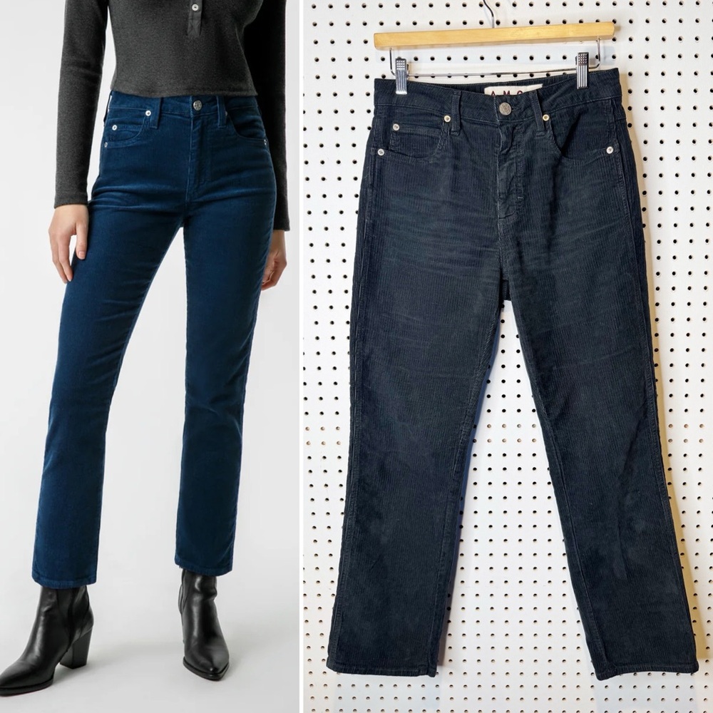 AMO | Chloe Crop Cord, Navy Blue,‎ Corduroy Pants Sz. 27